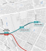 Streckenverlauf U4 Horner Geest